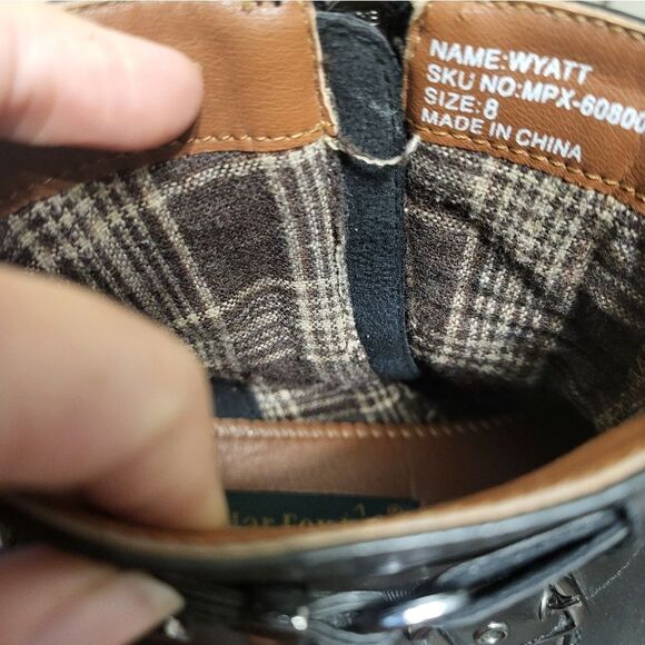 Polar Fox Wyatt Men's Boots Black Zipper Buckle Motorcycle MPX608005 , Size 8 - Picture 12 of 15